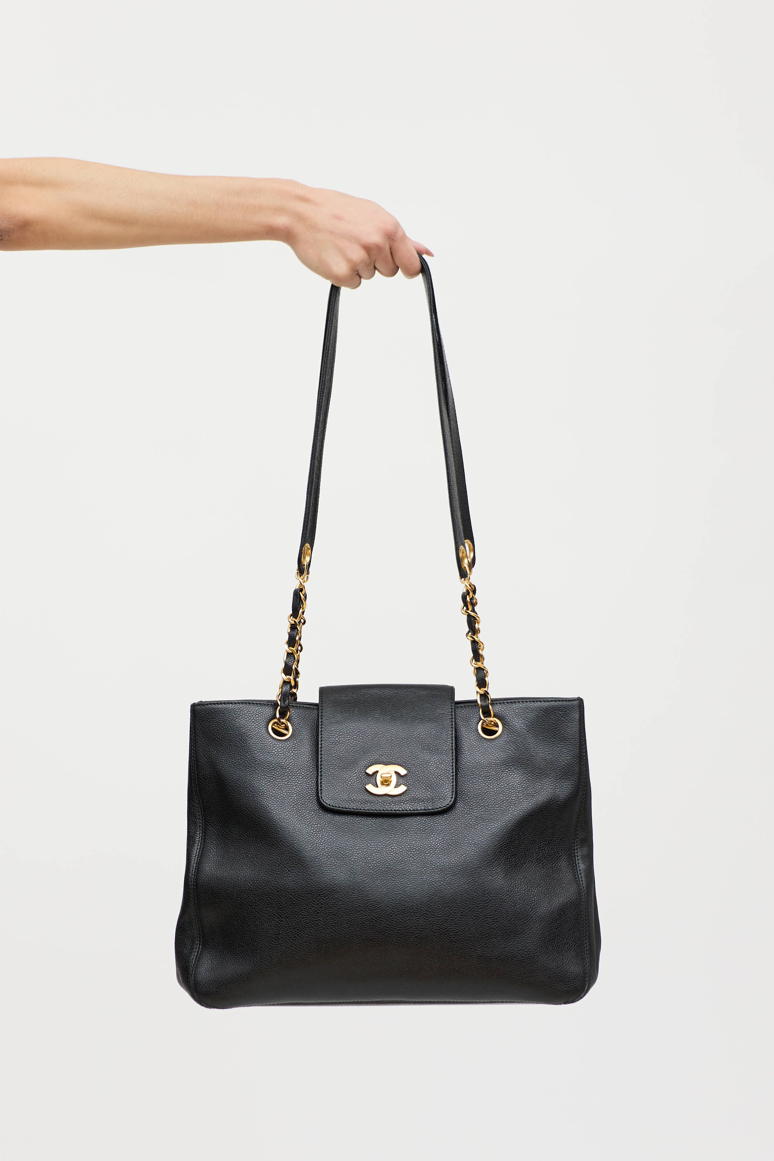Chanel 1997 Supermodel Caviar Tote Bag