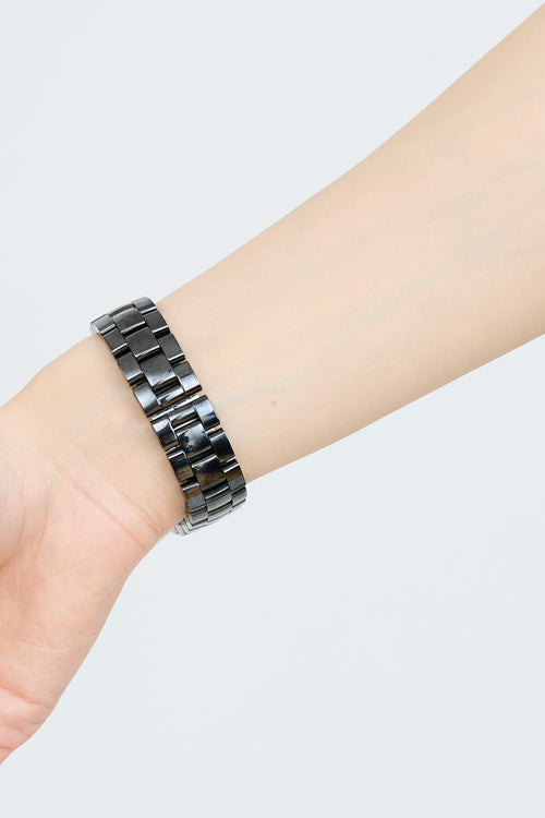 Chanel Black Steel & Diamond J12 38mm Watch