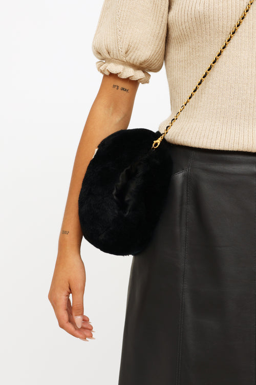 Chanel Black & White 2001 Logo Mitt Bag