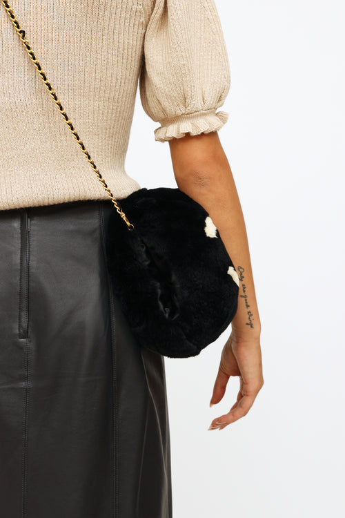 Chanel Black & White 2001 Logo Mitt Bag