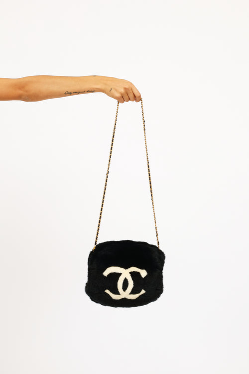 Chanel Black & White 2001 Logo Mitt Bag