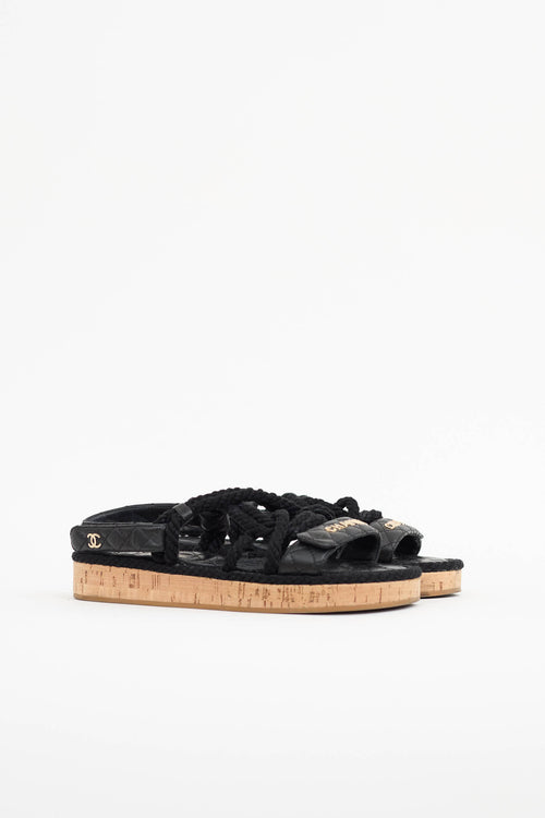 Chanel 2022 Leather & Rope Sandal