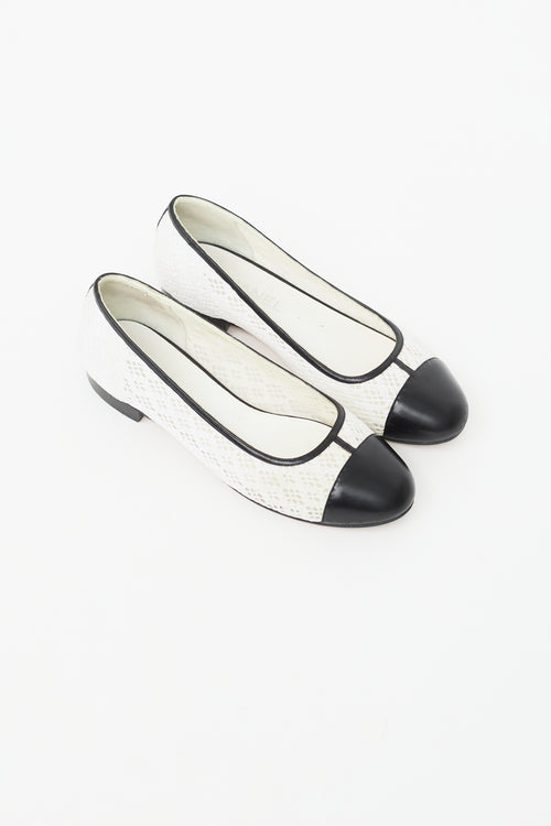 Chanel Black & White Lace Ballet Flat