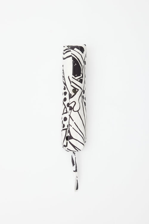 Chanel Black & White Graphic Print Umbrella