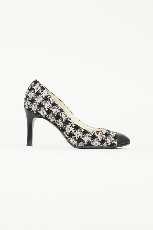 Chanel Black & White Tweed Heel