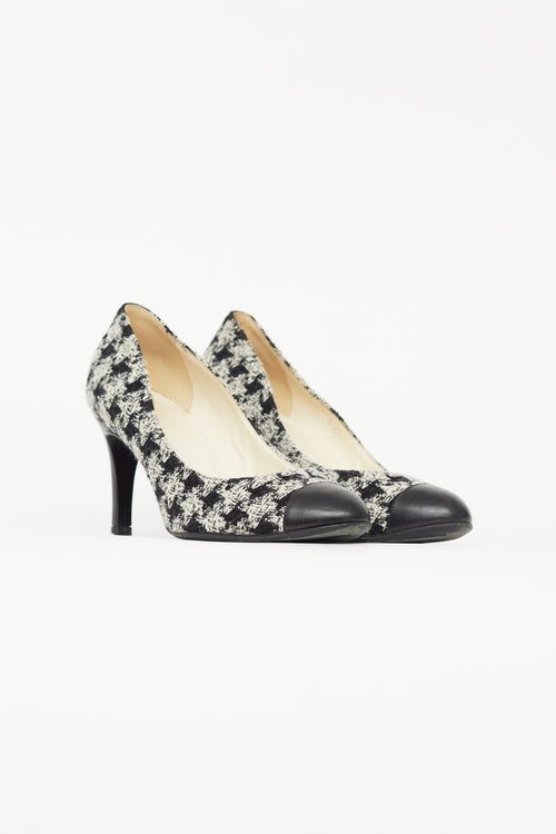 Chanel Black & White Tweed Heel