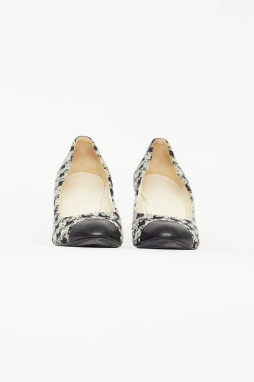 Chanel Black & White Tweed Heel