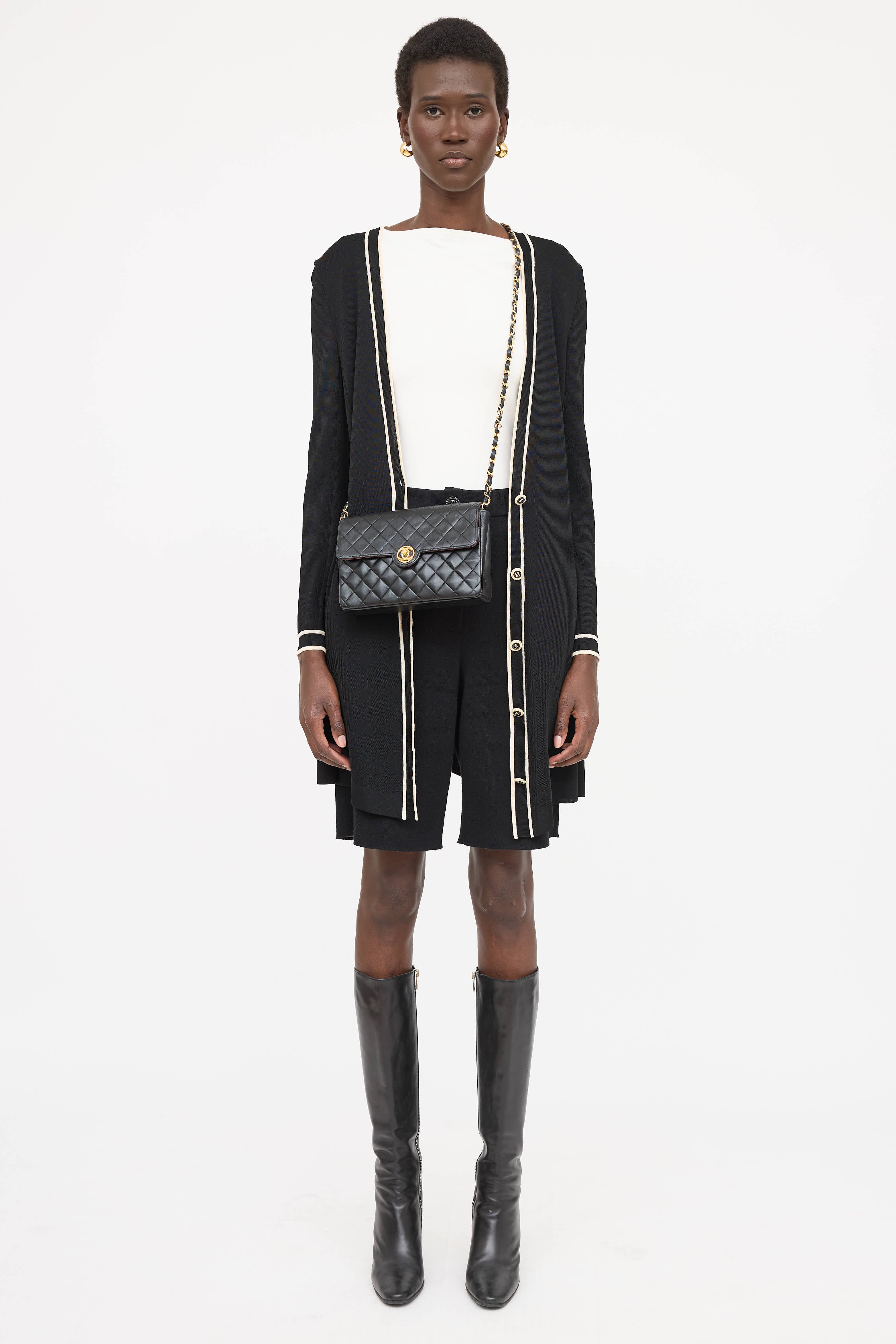 Chanel 1986-88 Leather Turn Lock Flap Bag