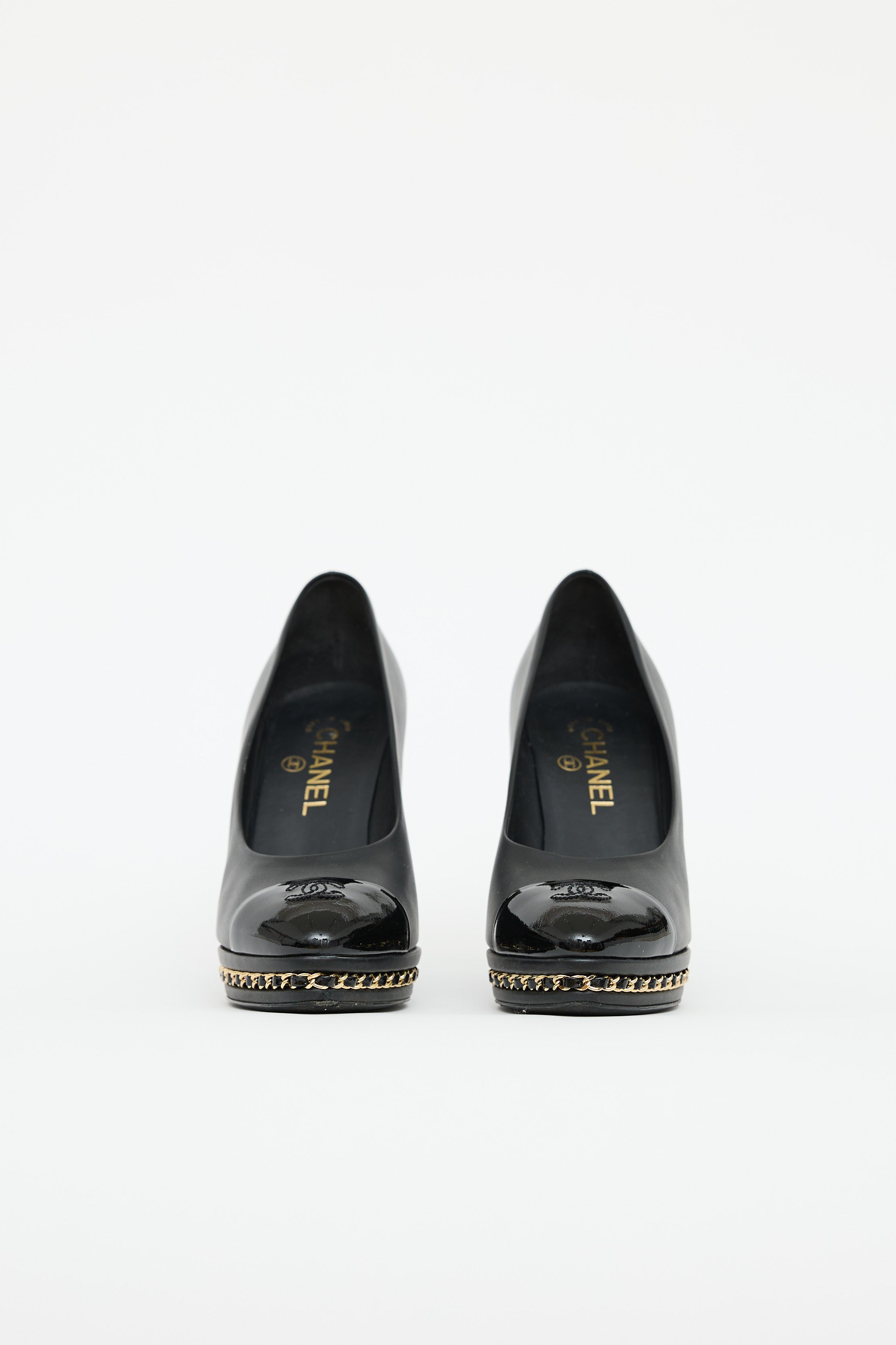 Chanel Cap Toe CC Chain  Pump