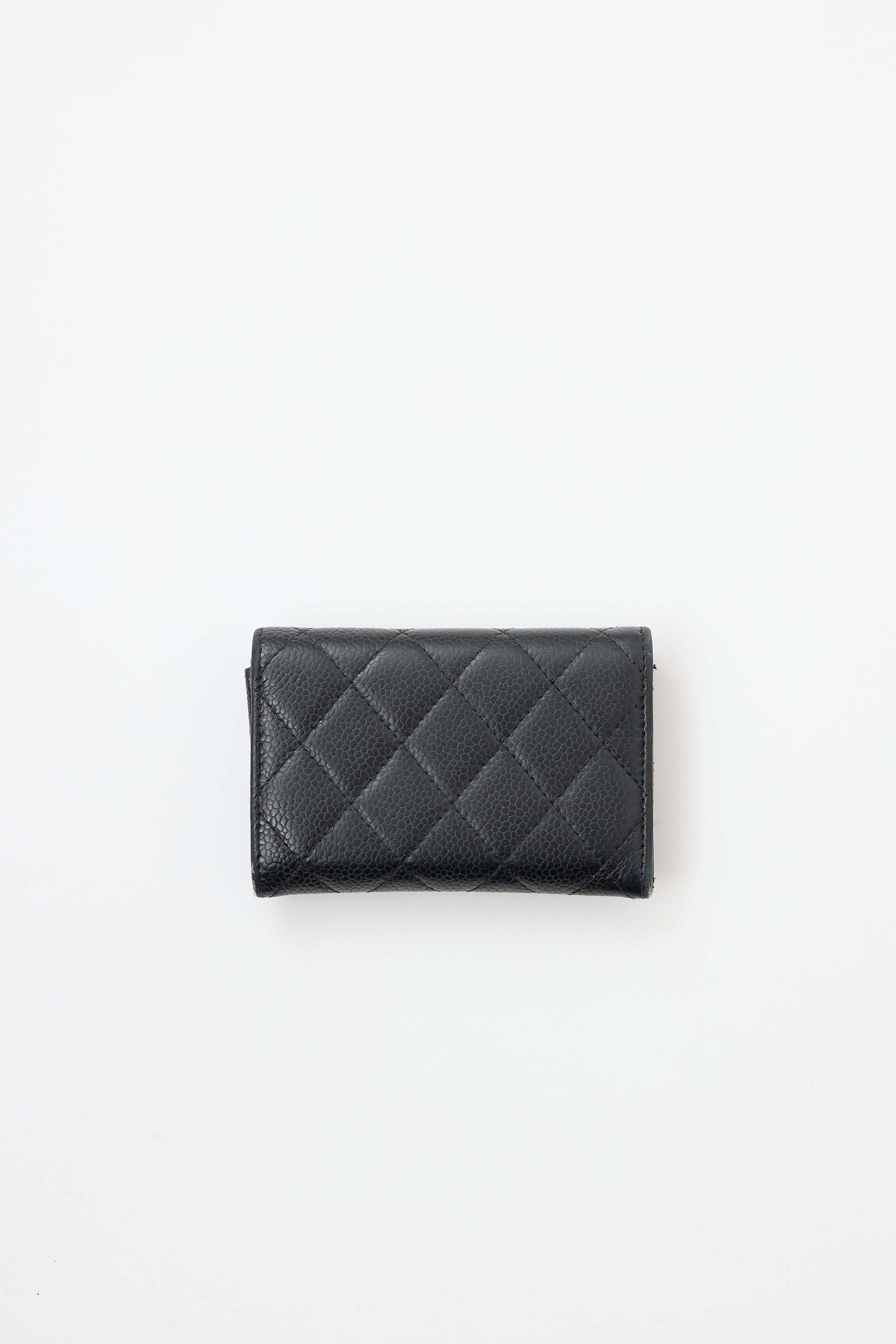 Chanel 2017 CC Compact Caviar Flap Wallet