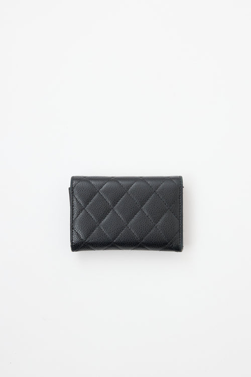 Chanel 2017 CC Compact Caviar Flap Wallet