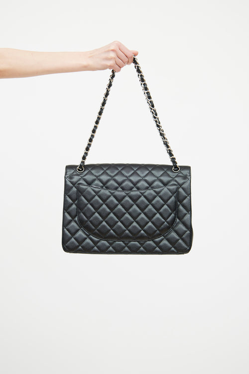 Chanel 2011 Black Classic Maxi Double Flap Shoulder Bag