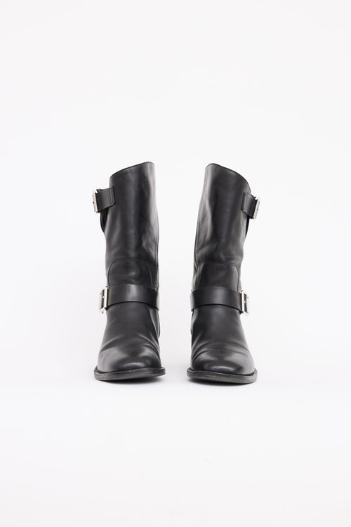 Leather CC Biker Boot