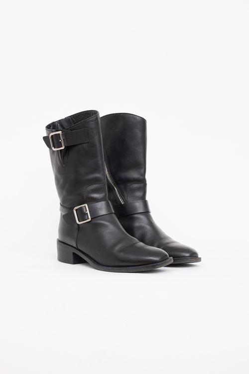 Leather CC Biker Boot