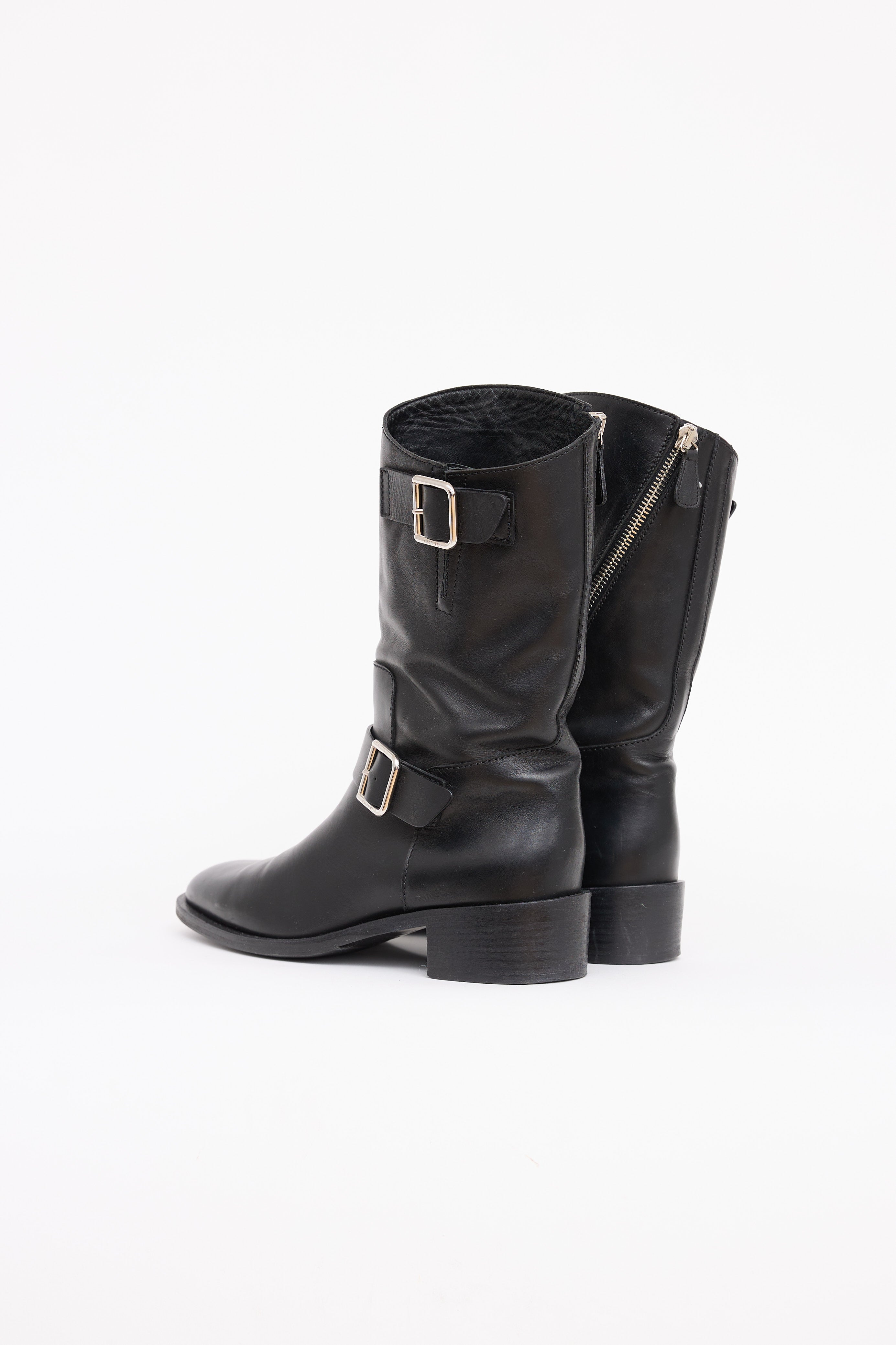 Leather CC Biker Boot