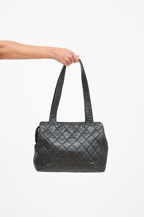 Chanel Pebbled Leather Tote Bag