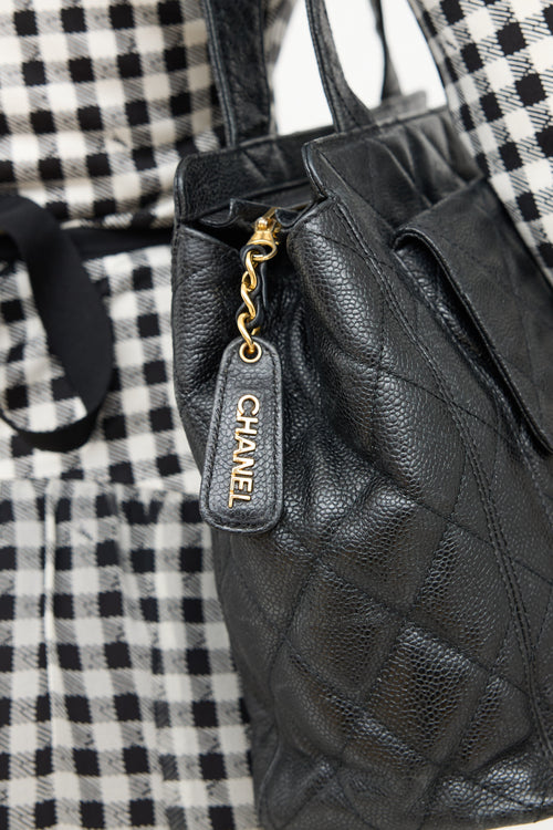 Chanel Pebbled Leather Tote Bag