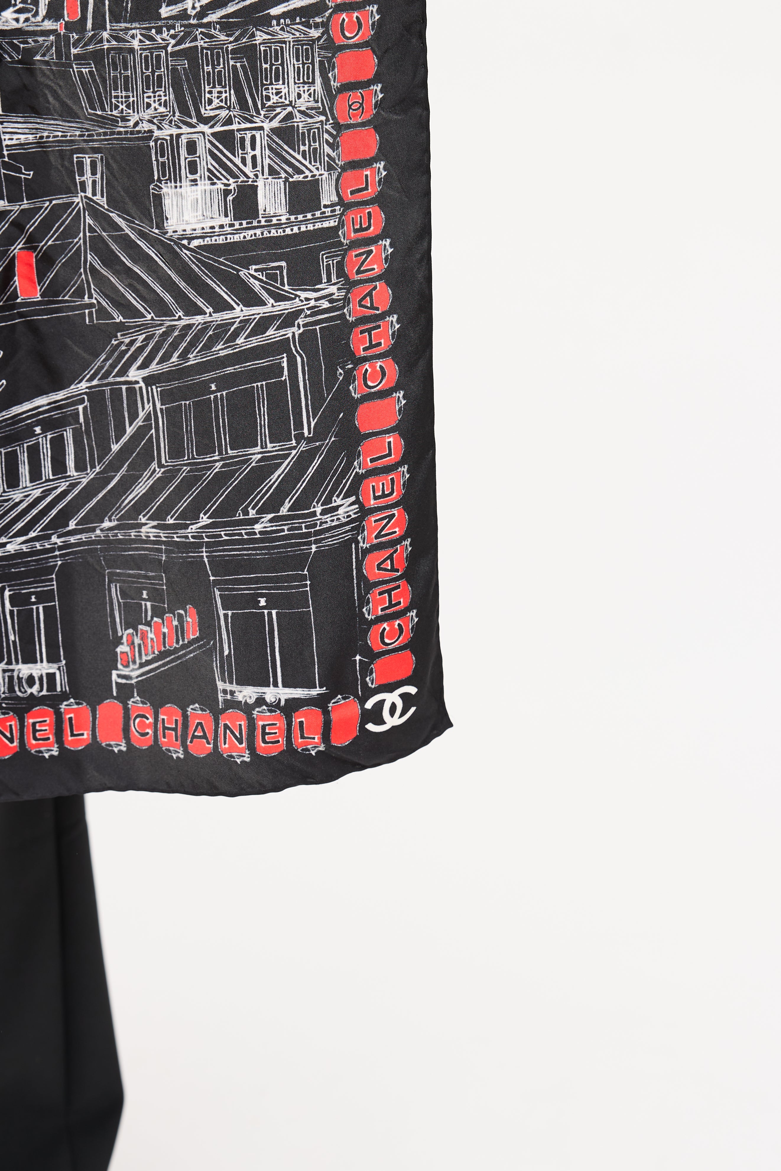 Chanel City Print Silk Scarf
