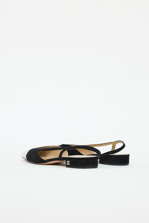 Chanel Suede & Leather Slingback Flat