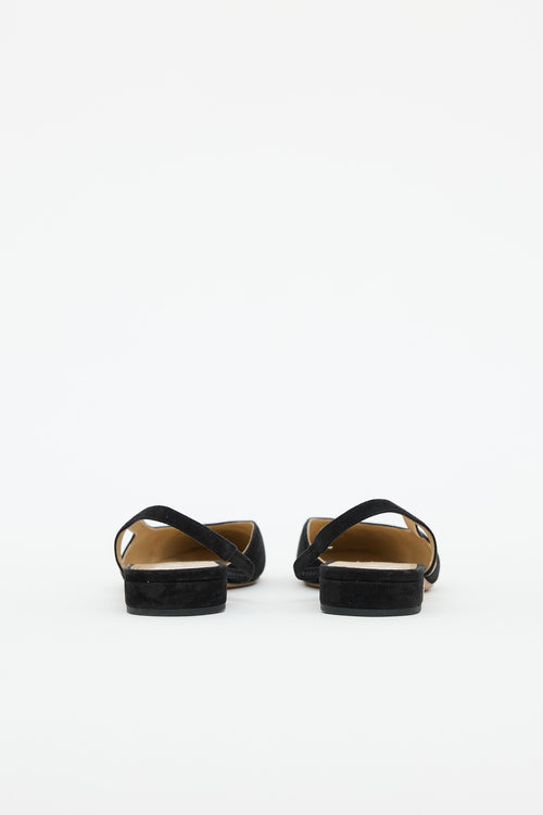 Chanel Suede & Leather Slingback Flat