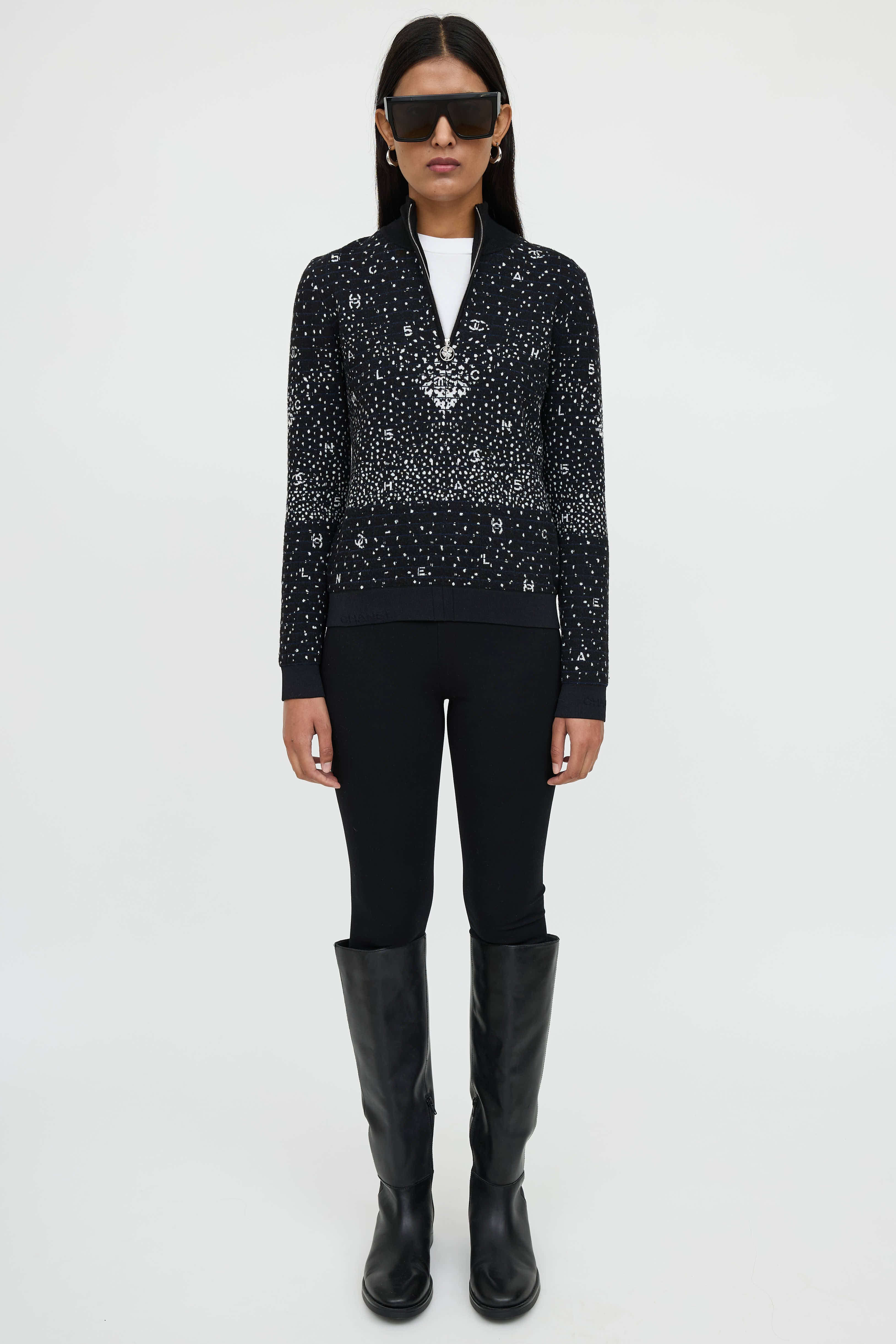 Chanel Fall 2021 Wool Knit Logo Sweater