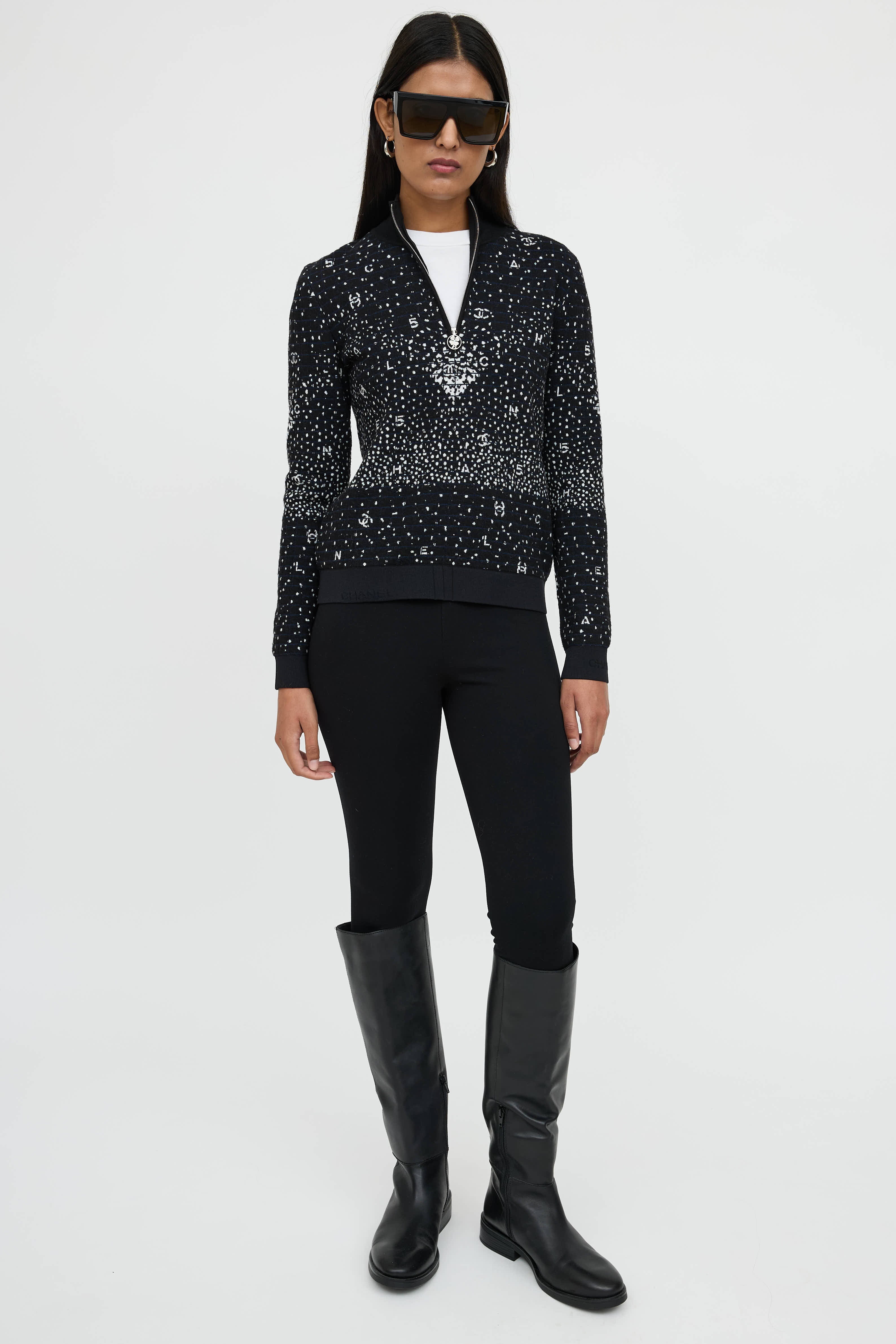 Chanel Fall 2021 Wool Knit Logo Sweater