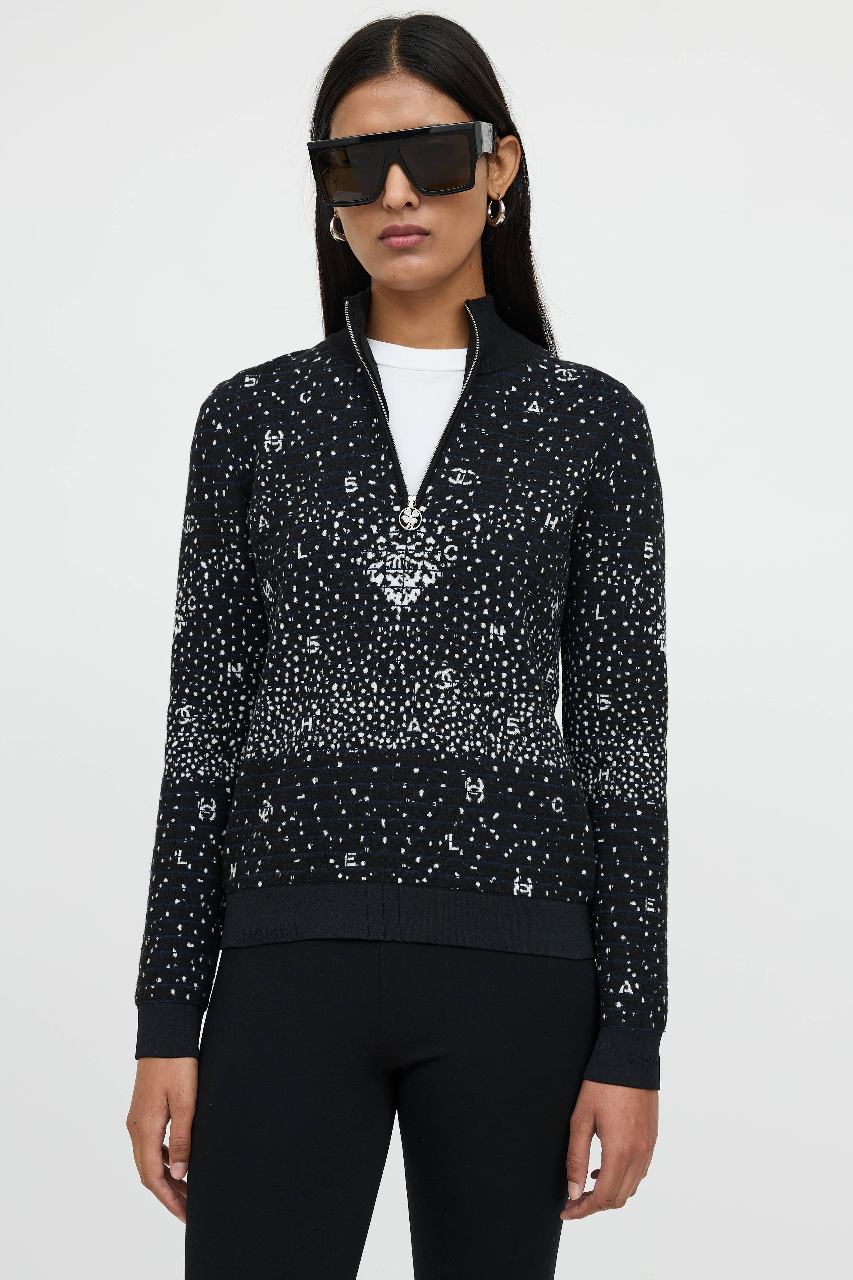 Chanel Fall 2021 Wool Knit Logo Sweater
