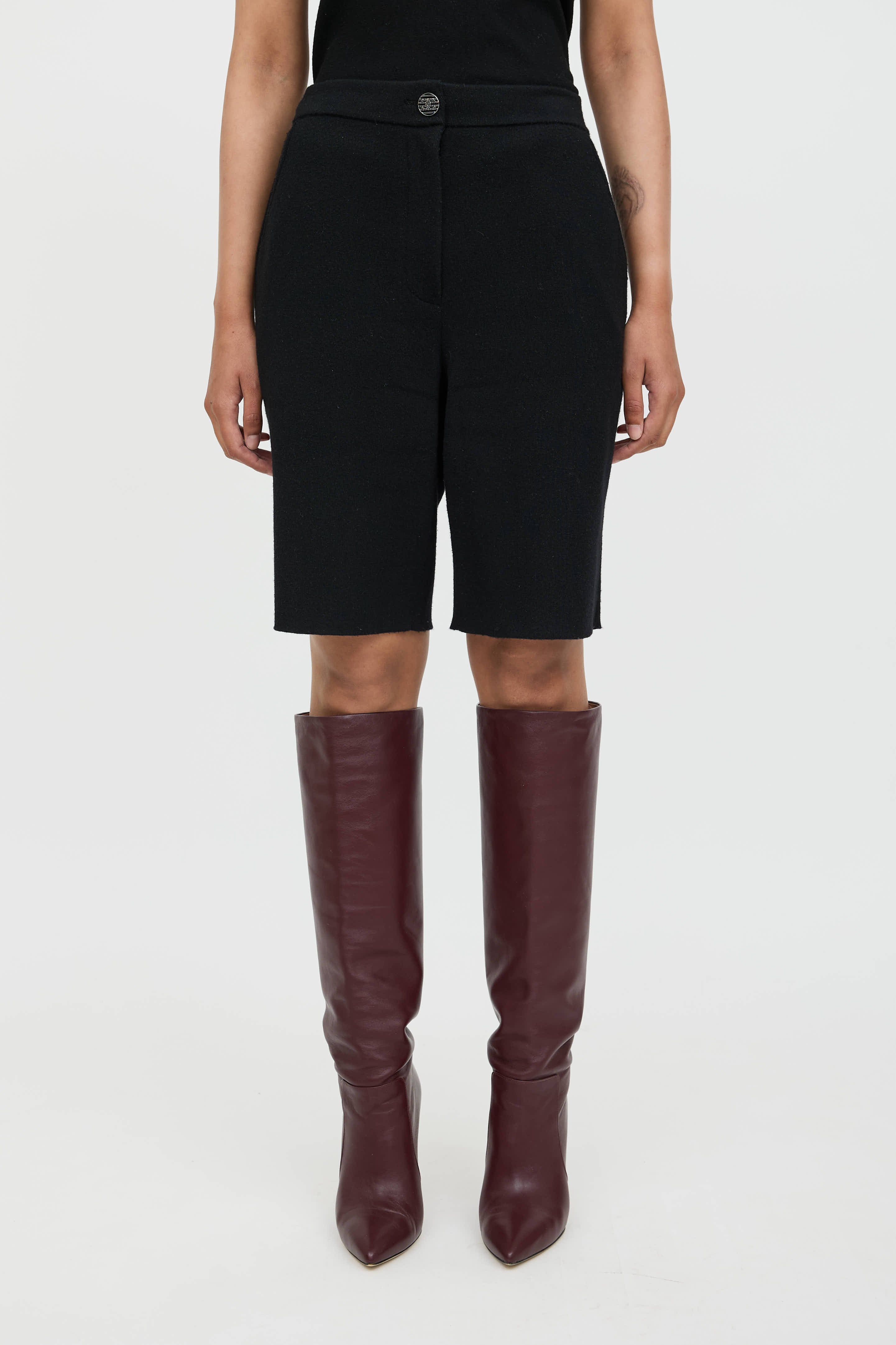 Chanel Cashmere Knit Bermuda Shorts