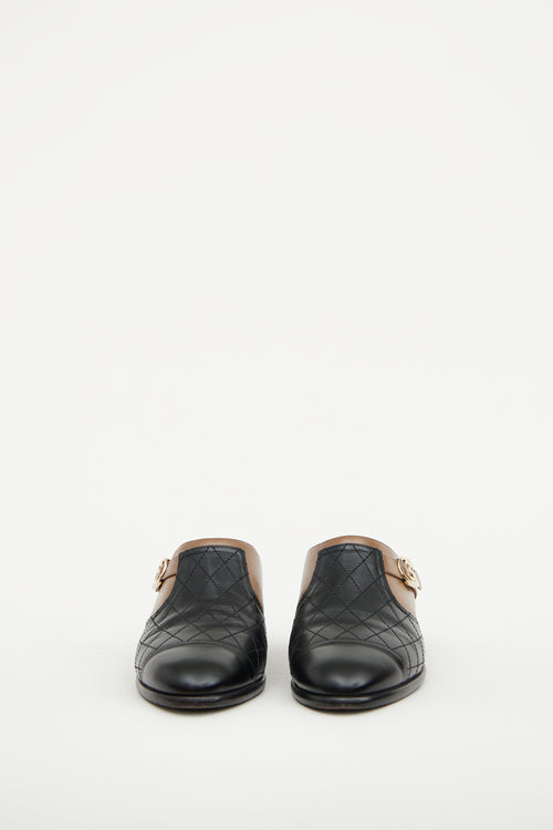 Chanel Black & Brown 16B Quilted Mule