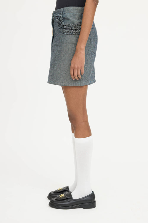 Chanel Cruise 2002 Denim Embellished Skirt