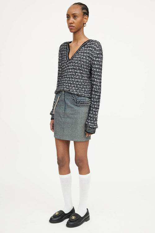 Chanel Cruise 2002 Denim Embellished Skirt
