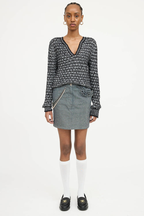 Chanel Cruise 2002 Denim Embellished Skirt
