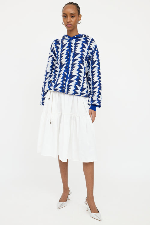 Chanel Blue & Multi 2019 Colour Pattern Knit Hoodie