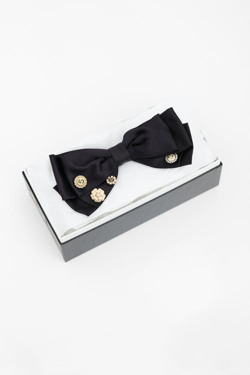 Chanel Satin Embellished Ribbon Pin