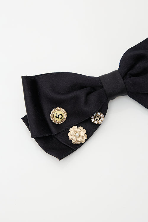 Chanel Satin Embellished Ribbon Pin