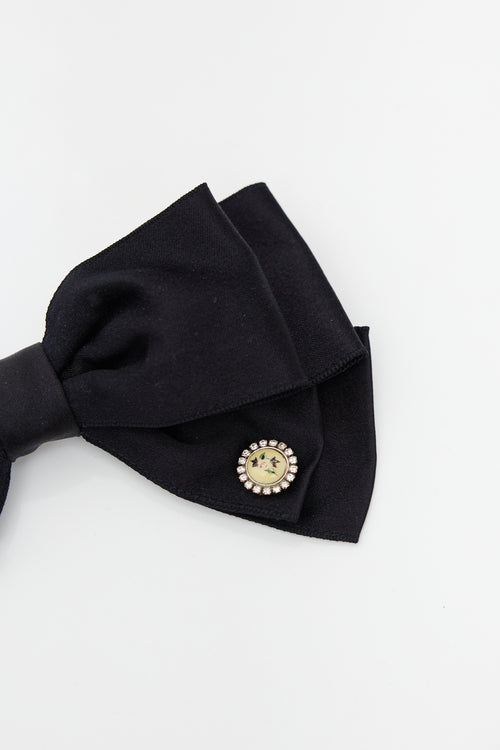 Chanel Satin Embellished Ribbon Pin
