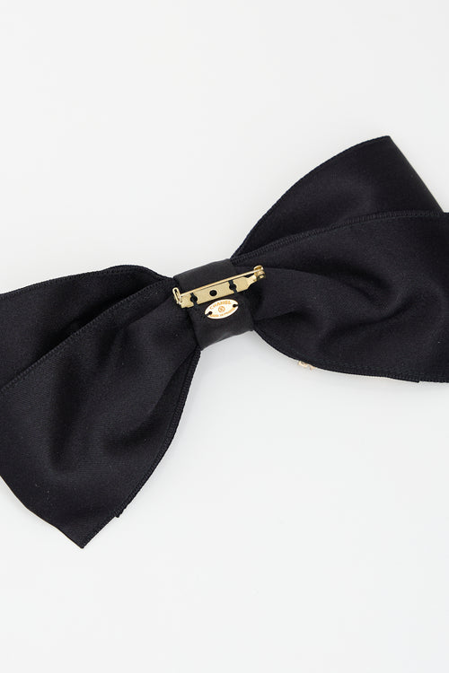 Chanel Satin Embellished Ribbon Pin