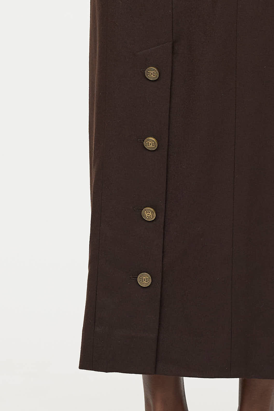 Chanel Fall 1998 Wool Buttoned Skirt
