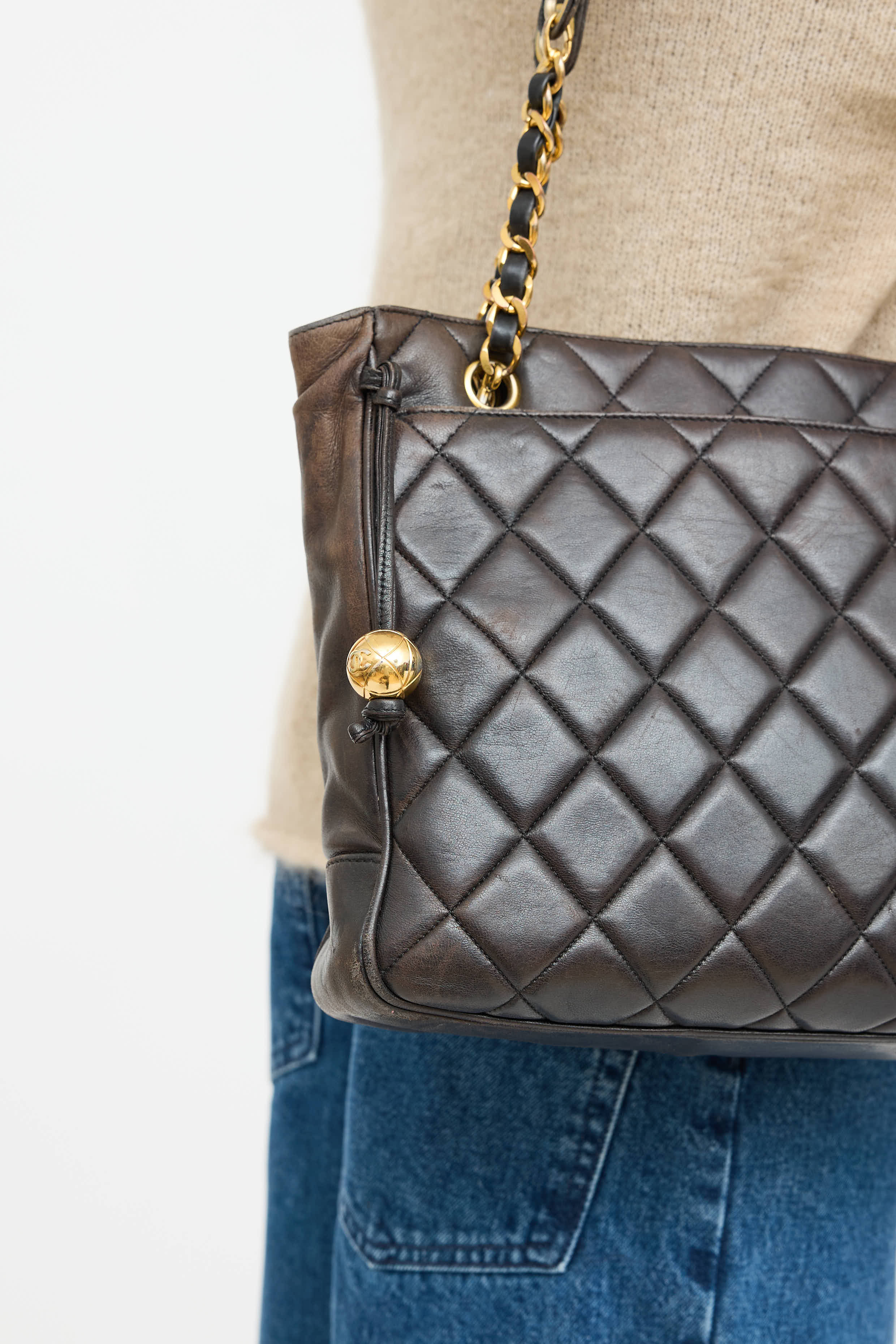 Saint Laurent 1995 Leather Tote Bag