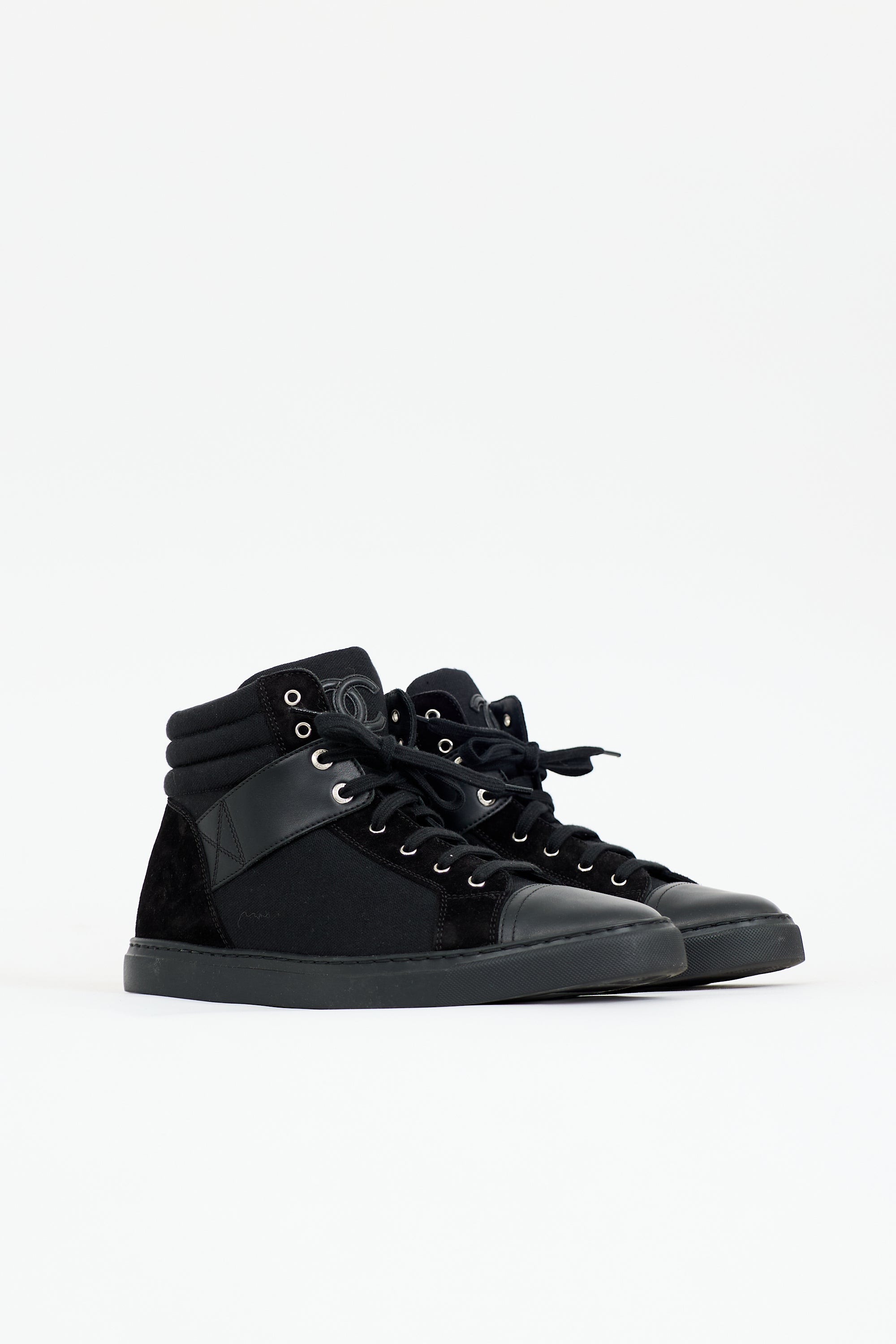 Chanel Canvas & Suede CC Sneaker
