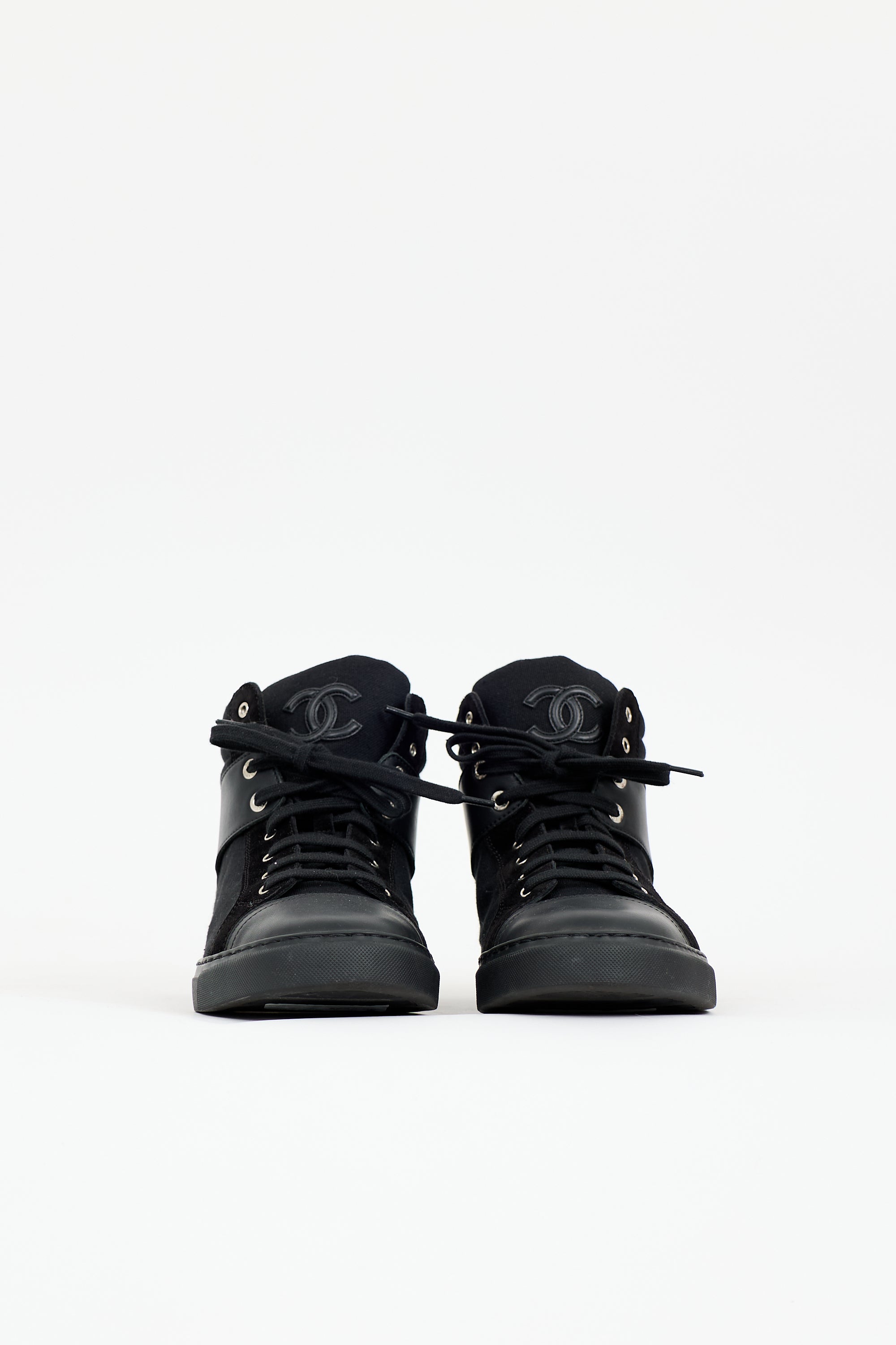 Chanel Canvas & Suede CC Sneaker