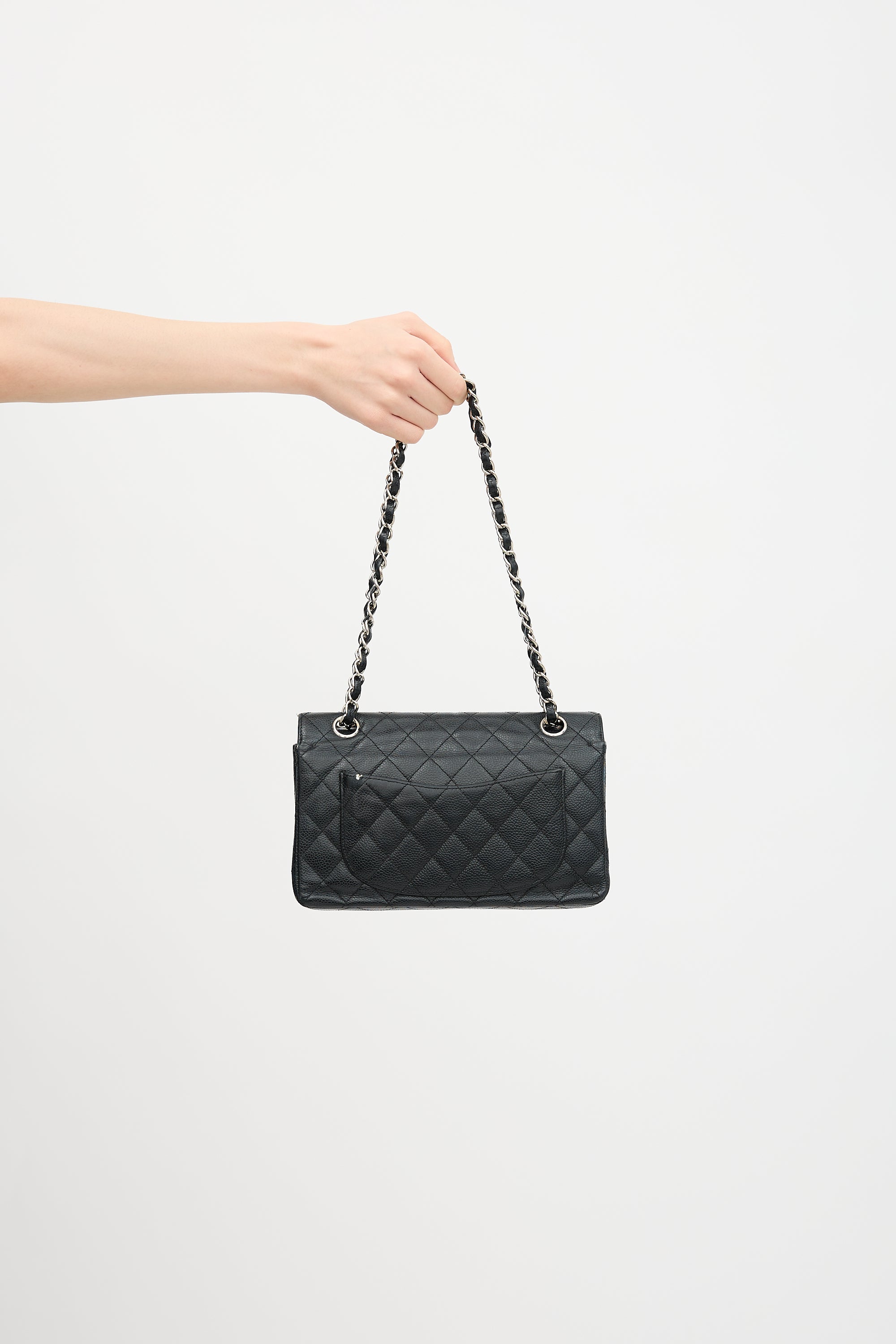 Chanel Caviar Leather Small Double Flap Bag