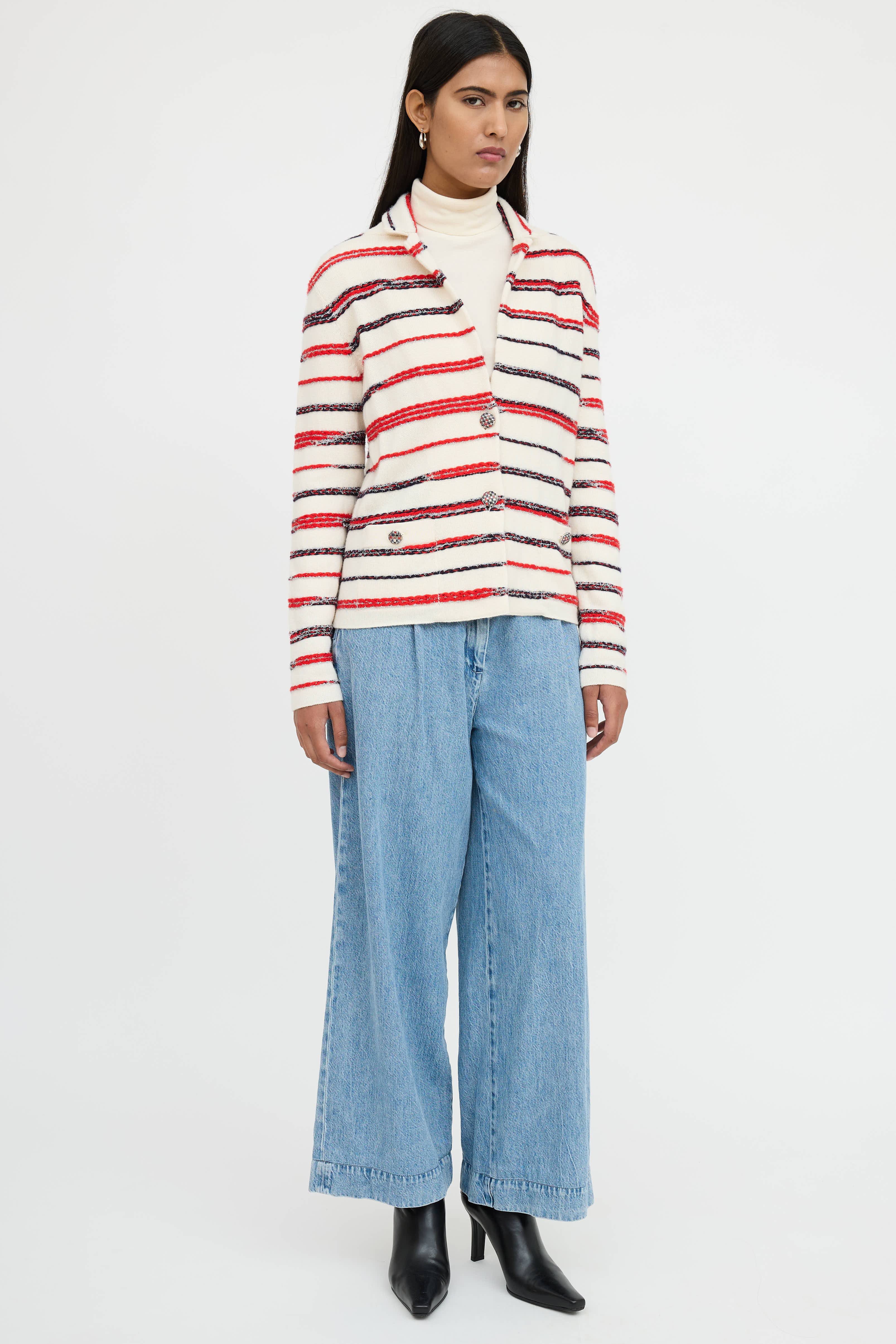 Chanel Spring 2020 Cashmere Striped Knit Jacket
