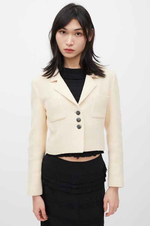Chanel Cream Wool & Silk Tweed Blazer