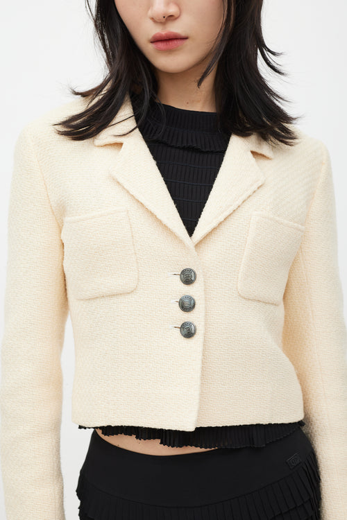 Chanel Cream Wool & Silk Tweed Blazer