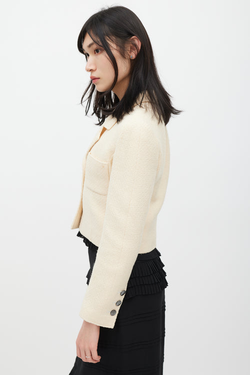 Chanel Cream Wool & Silk Tweed Blazer