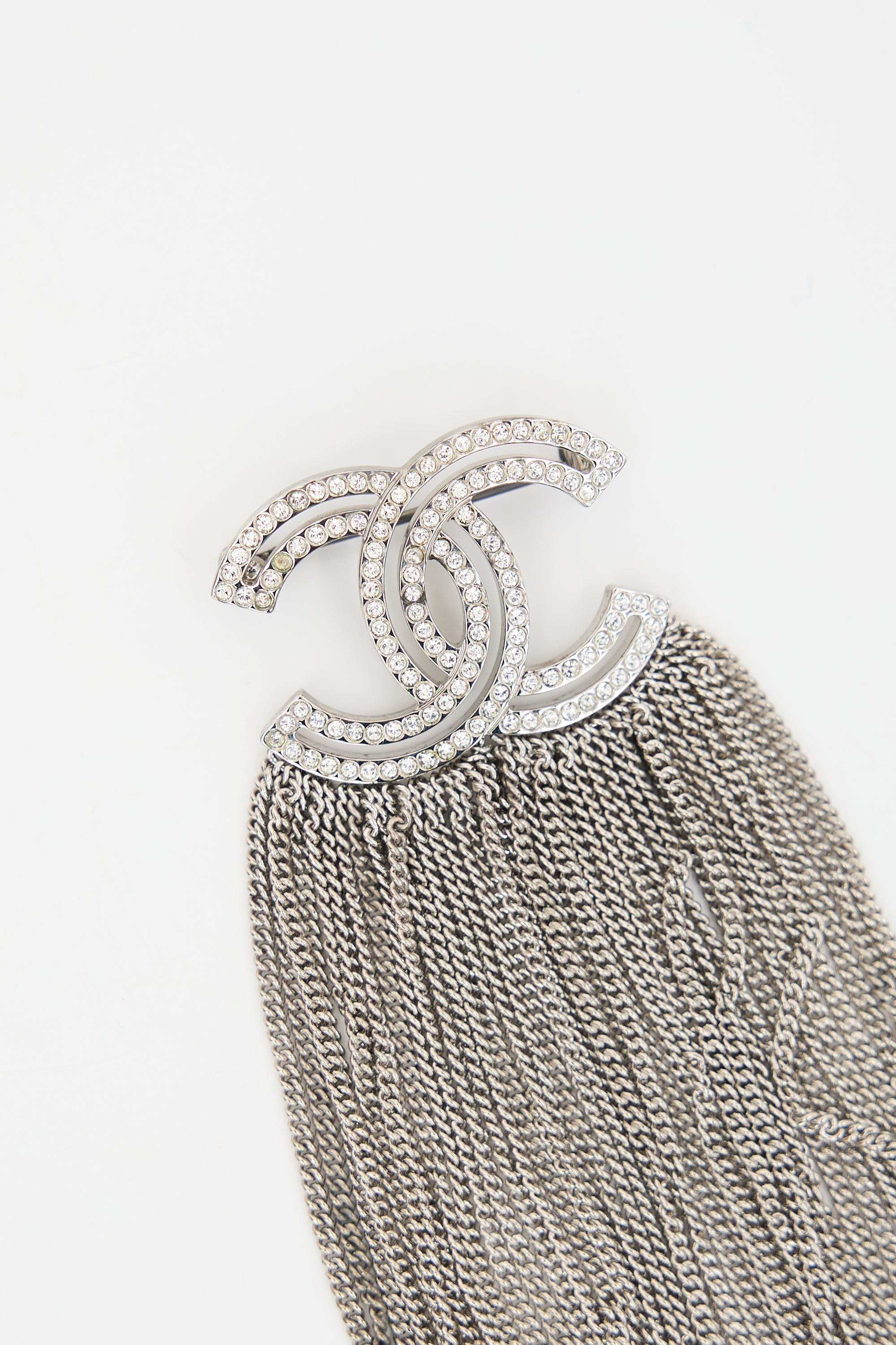 Chanel Crystal Chain CC Brooch