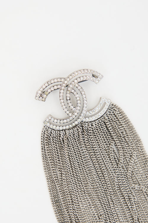 Chanel Crystal Chain CC Brooch