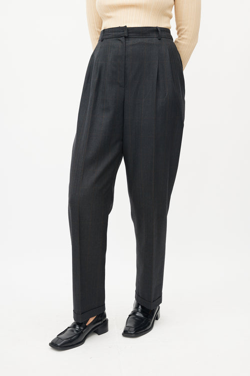 Chanel AW 1998 Grey & Orange Wool Plaid Suit