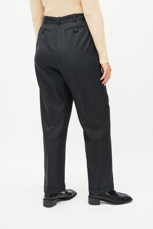 Chanel AW 1998 Grey & Orange Wool Plaid Suit